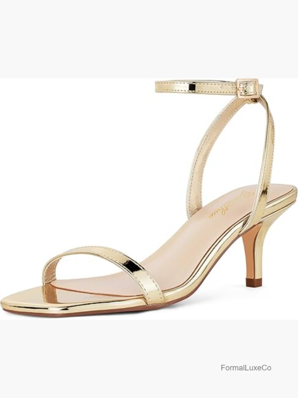Kitten Low Heels Square Open Toe Ankle Strap Sandals Strappy 2 Inch Heels